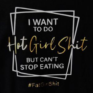Hot Girl Short Sleeve Crew Neck Black T-Shirt